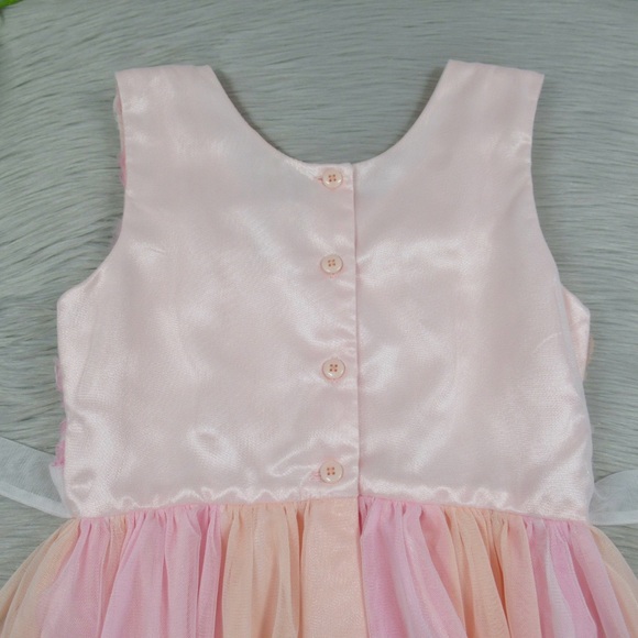 JONA MICHELLE Pink Floral Rosette Tulle Tutu Dress Ballerina Flower Girls Size 7 - Picture 6 of 12
